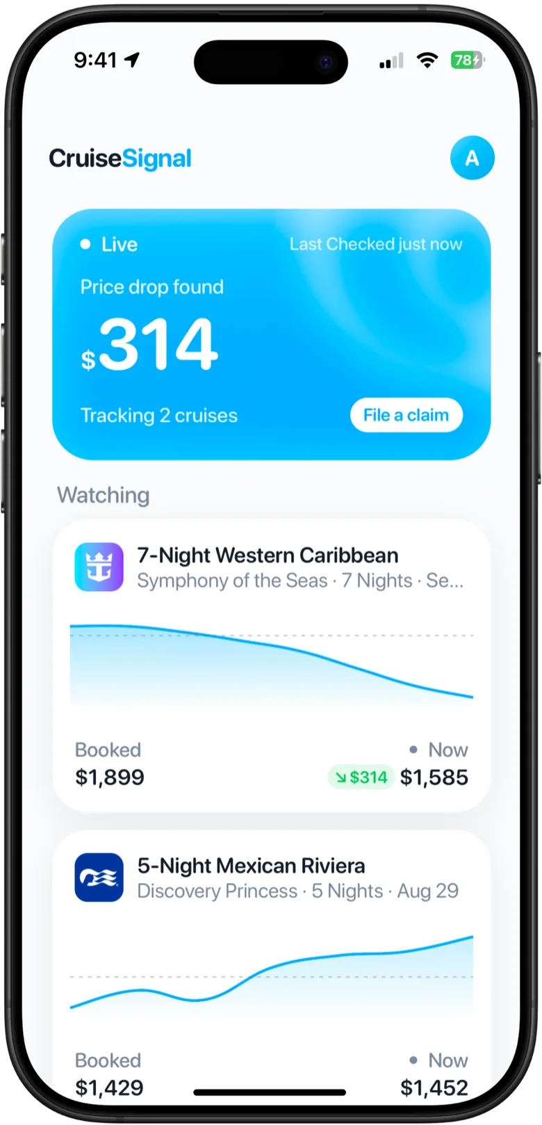 CruiseSignal home with a caught price drop
